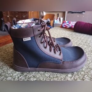 Lems Men's Navy and Brown Casual Lace-Up Boots